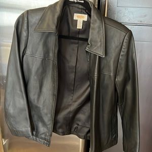 Talbots buttery soft black leather jacket